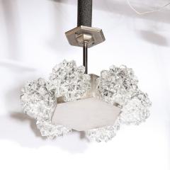  Kaiser Luchten Mid Century Hexagonal White Gold Glass Shaded Chandelier by Kaiser Luchten - 3352845