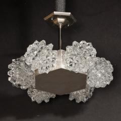  Kaiser Luchten Mid Century Hexagonal White Gold Glass Shaded Chandelier by Kaiser Luchten - 3352851