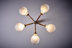  Kalmar Franken KG Chandelier with five frosted glass shades attributed to Kalmar Austria 1950s - 3857684