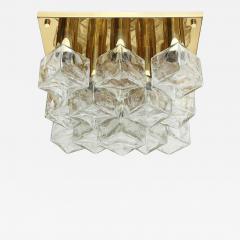  Kalmar Franken KG Kalmar Brass and Glass Ice Cube Flush Mount - 921059