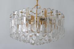  Kalmar Franken KG Large 13 Flamed Ice Glass Chandelier or Pendant Lamp Palazzo by Kalmar Franken - 1938111