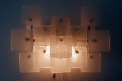  Kalmar Franken KG Set of Two Midcentury Ice Glass Wall Lamps or Sconces by Kalmar Franken 1960s - 1804993