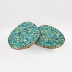  Kam Tin Pair of Turquoise Tables - 3864115