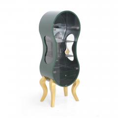  Kanttari Art Deco Style Modern Glass Display Cabinet in Green White Black Gold Brass - 3026663