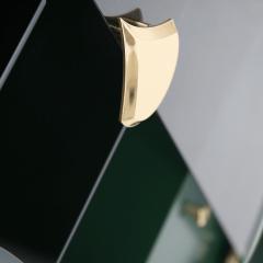  Kanttari Art Deco Style Modern Glass Display Cabinet in Green White Black Gold Brass - 3026665