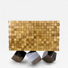  Kanttari Contemporary Brass Marble Sideboard with leather - 3034237