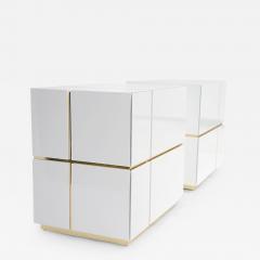  Kanttari Contemporary Cube White Black Gold Side Coffee Table or Nightstand Set of 2 - 3310207