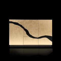  Kanttari Contemporary Gold Black Sideboard Console - 3028442