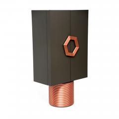  Kanttari Contemporary Grey Black White Cabinet with Copper Brass base - 3026599