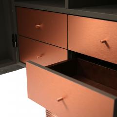  Kanttari Contemporary Grey Black White Cabinet with Copper Brass base - 3026601