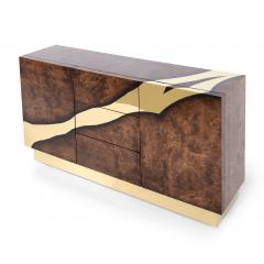  Kanttari Contemporary Large Storage Wooden Sideboard with Brass Accents - 3026707