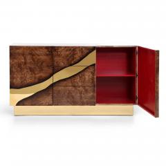  Kanttari Contemporary Large Storage Wooden Sideboard with Brass Accents - 3026708
