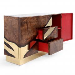  Kanttari Contemporary Large Storage Wooden Sideboard with Brass Accents - 3026711