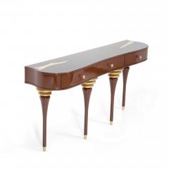  Kanttari Elegant Art Deco Romantic Wooden Brown Black White Console With Brass Gold - 3166047