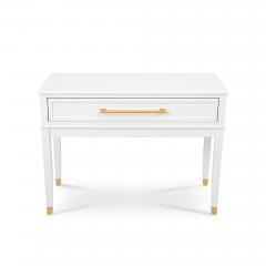  Kanttari Elegant Modern Classic White Wooden Dresser Console With Brass Accents - 3176831