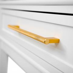  Kanttari Elegant Modern Classic White Wooden Dresser Console With Brass Accents - 3176834