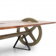  Kanttari Industrial Rustic Dining Conference Room Wooden Table with Cast Iron Legs - 3182533