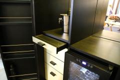  Kanttari Modern Black Gold Drinks Cabinet in Brass Finish for Bottle Storage Wine Cooler - 3026594