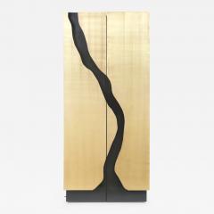  Kanttari Modern Black Gold Drinks Cabinet in Brass Finish for Bottle Storage Wine Cooler - 3034224