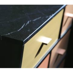  Kanttari Modern Black Sideboard With Marble Top and Brass Copper Bronze Gold - 3166104