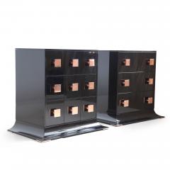  Kanttari Modern Black and Copper Chest of Drawers in High Gloss Finish - 3172491