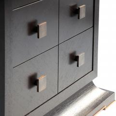  Kanttari Modern Brown Black Wood Chest of Drawers with Brass Handles - 3172126