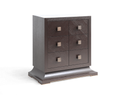  Kanttari Modern Brown Black Wood Chest of Drawers with Brass Handles - 3172127