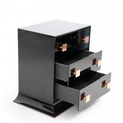  Kanttari Modern Contemporary Black and Copper Sideboard in High Gloss Finish - 3166148