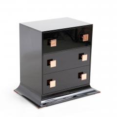  Kanttari Modern Contemporary Black and Copper Sideboard in High Gloss Finish - 3166150