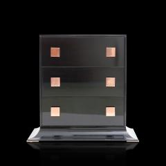  Kanttari Modern Contemporary Black and Copper Sideboard in High Gloss Finish - 3166152