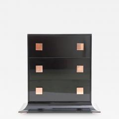  Kanttari Modern Contemporary Black and Copper Sideboard in High Gloss Finish - 3272619