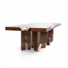  Kanttari Modern Eclectic Dining or Office Conference Table with Poplar Roots Copper - 3153792