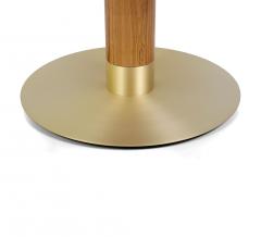  Kanttari Modern Round Natural Wood Dining Table with Brass Base - 3152199