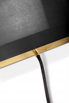  Kanttari Modern black brass floor lamp with solid oak base - 3188075