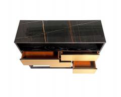  Kanttari Modern black brass marble side table nightstand - 3182522