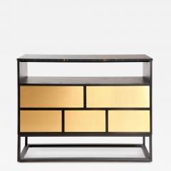  Kanttari Modern black brass marble sideboard display cabinet - 3310214