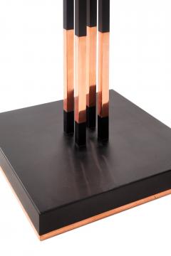  Kanttari Modern black copper floor lamp with solid oak base square - 3187981