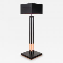  Kanttari Modern black copper floor lamp with solid oak base square - 3310209