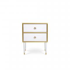  Kanttari Set of 2 Modern Cube White Gold Side Coffee Table or Nightstand - 3181988