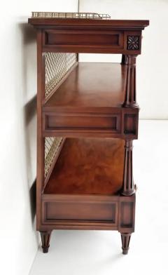  Karges Furniture Karges Walnut 3 Tiered Server Silver Buffet Cabinet with Brass Gallery - 3525491