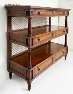  Karges Furniture Karges Walnut 3 Tiered Server Silver Buffet Cabinet with Brass Gallery - 3525492