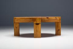  Karl Andersson Son Brutalist Pine Wood Coffee Table Sweden 1970s - 4214973