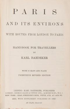  Karl BAEDEKER France Paris and its Environs by Karl BAEDEKER - 3553182