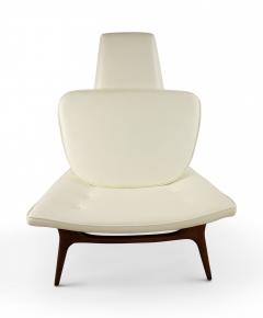  Karpen Walnut Lounge Chairs with White Vinyl - 2792190