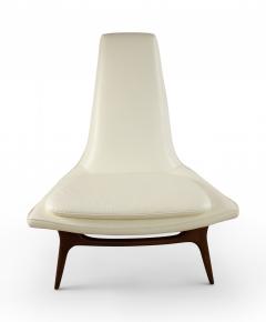  Karpen Walnut Lounge Chairs with White Vinyl - 2792193