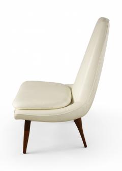  Karpen Walnut Lounge Chairs with White Vinyl - 2792194