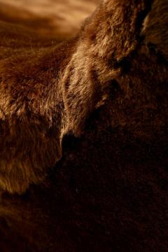  Karpen of California Karpen Wingback Chairs in Luxuriously Soft Milk Chocolate Shearling circa 1950s - 2252444