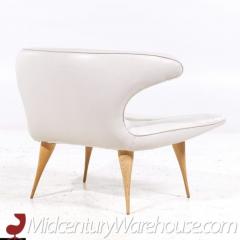  Karpen of California Karpen of California Mid Century White Leather Horn Lounge Chairs Pair - 3676779