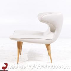  Karpen of California Karpen of California Mid Century White Leather Horn Lounge Chairs Pair - 3676816