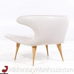  Karpen of California Karpen of California Mid Century White Leather Horn Lounge Chairs Pair - 3676818